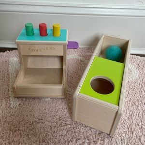 Lovevery Wooden Peg Drop and Sliding Ball Drop Thinker Kit 11-12 Month